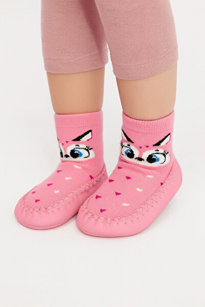 minissa baby kids Чорапи с подложка против хлъзгане Ръчно изработени от естествена кожа