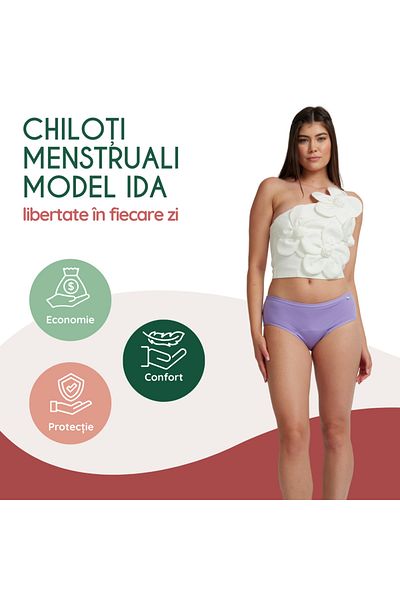 FemiEko Femi.Eko® Ida – Chiloți Menstruali Hipster din Bumbac & Cânepă