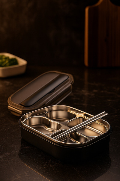 ALMUFARREJ Stainless Steel Lunch Box with Spoon and Chopsticks for Kids and Adults