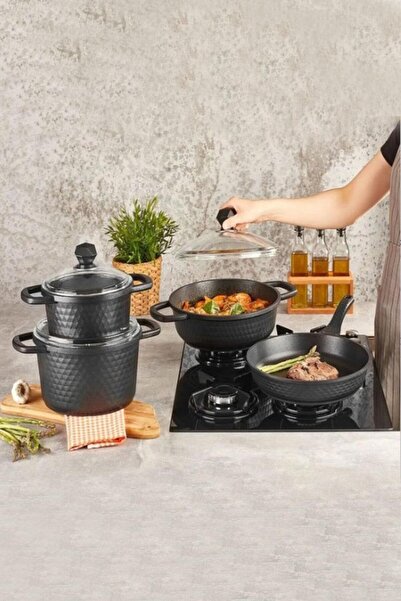 Kahramanlar Motto 7 Parça Döküm Tencere Seti 550