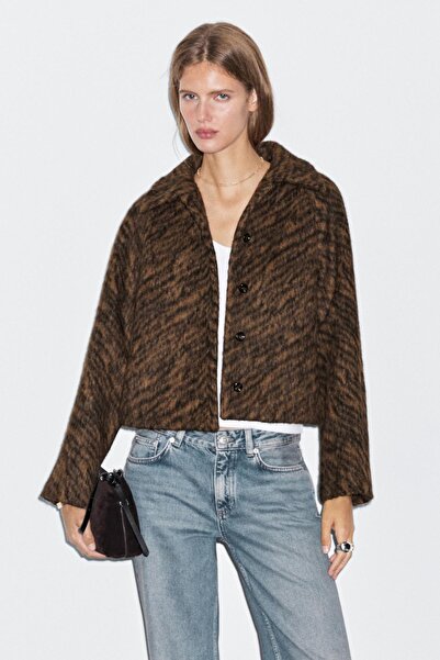 Massimo Dutti Desenli kısa kaban