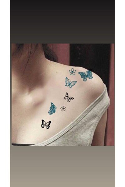 petit bijou Minimal Karışık Kelebek Geçici Dövme Minimal El,Kol,Sırt,Göğüs Ke...