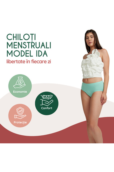 FemiEko Femi.Eko® Ida – Chiloți Menstruali Hipster din Bumbac & Cânepă