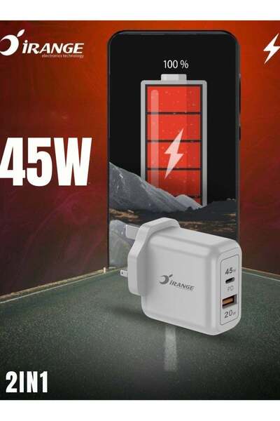 Generic iRange LC-U2 45W Dual Port Travel Adapter with USB-C PD & 20W USB-A | Fast Wall Charger | EU Plug |