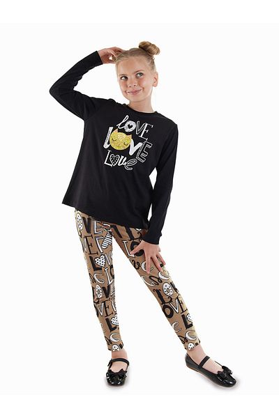 Denokids Love Girl's T-Shirt Leggings Set