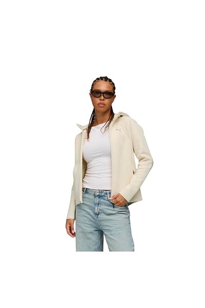Puma 688141-87 Evostripe Full-Zip Hoodie Women's Jacket Cream