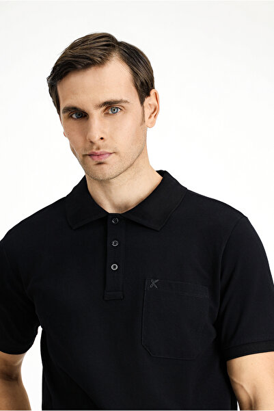 Kiğılı Tricou cu guler polo din bumbac cu croiala normala, brodat cu buzunare...