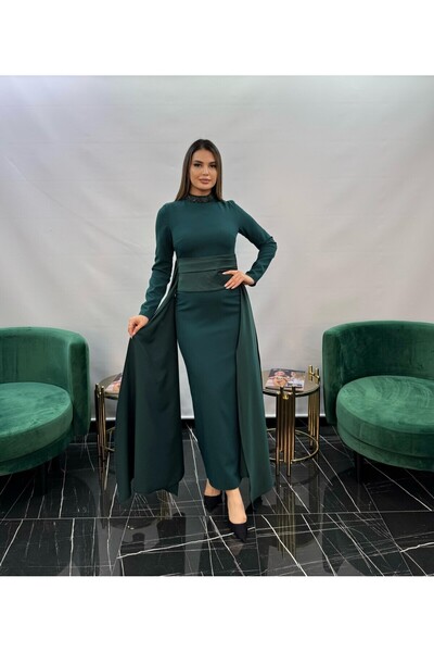 White Corner 3256 KEMER DETAYI SATEN ELBİSE