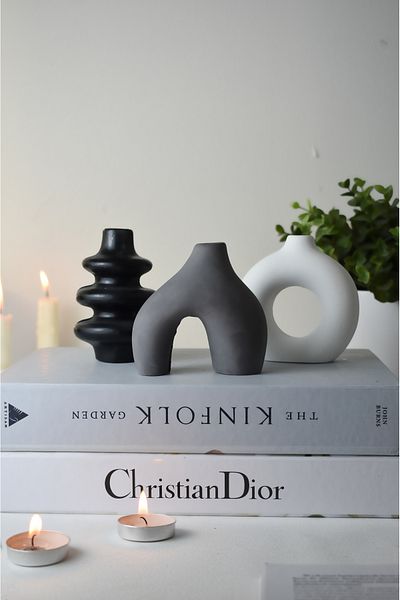 LALEZEN HOME Decorative Sleek Minimal 3-Piece Stylish Vase Set