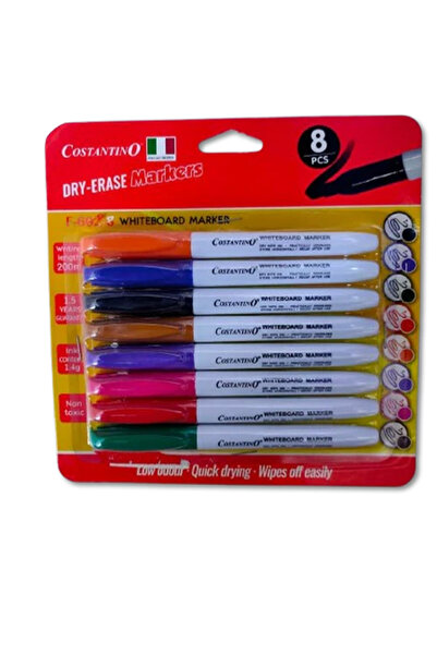 Constantinople أقلام تحديد قابلة للمسح الجاف من كوستانتينو، 8 قطع F602-8