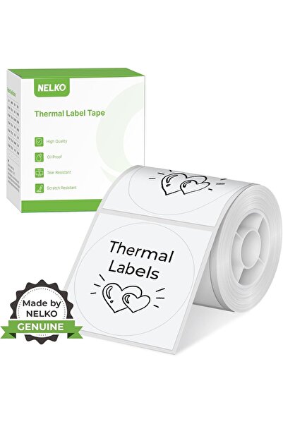 Nelko شريط صانع الملصقات PM220، ورق طباعة ملصقات مخصص، 50 × 50 مم، مكتب مغلف قياسي