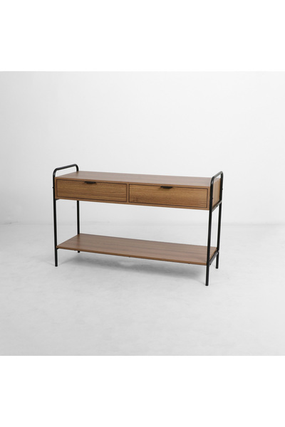DEC13 Versatile console with a natural wood finish