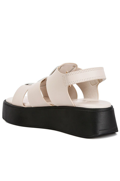 london Rag Women Velcro Gladiator Sandals in Bone