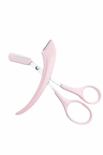 FrereConception Scalloped Eyebrow Scissors and Razor Set Eyebrow Trimming Scissors Eyebrow Mustache Removal Tool