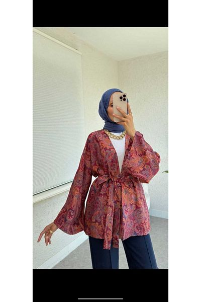 ALMİNA Ethnic Pattern Kimono