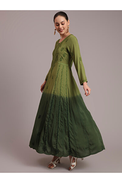 alaya Hand Embroidered Chikankari Modal Ombre Jalabiya-AL4018