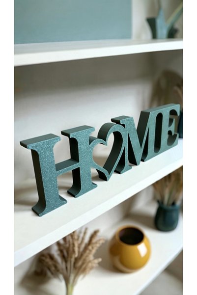 BOTE CONCEPT "HOME" Yazılı Dekoratif Biblo 22 X 6 cm - HAKİ