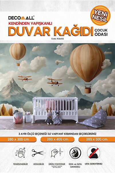 DECOMALL kids132 Yeni Nesil Kendinden Yapışkanlı Çocuk Odası Duvar Kağıdı Duvar Posteri Yapışkanlı