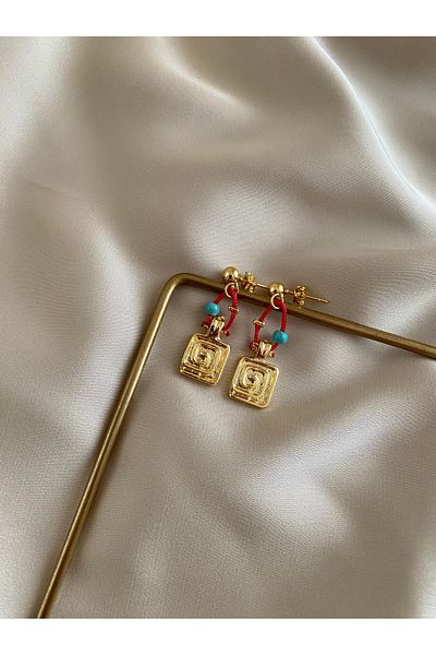 popsy collections Vintage Model Red String Earrings