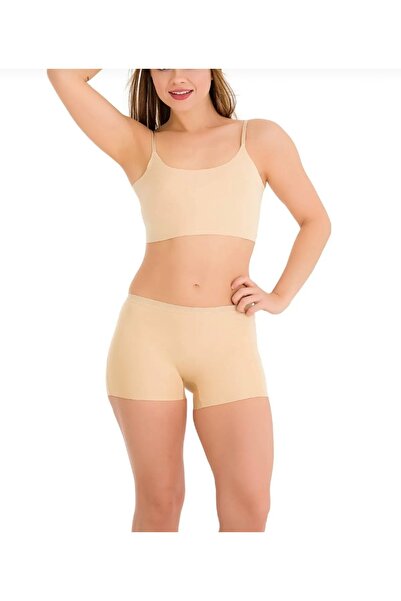 SayaSocks Kadın Lazer Kesim Dikişsiz Ten Rengi Boxer