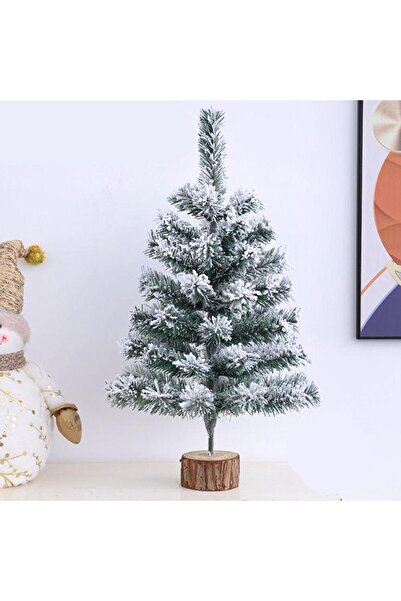 mutlu adım 1 bucată de brad de Crăciun de 60 cm cu bază de lemn, cu zăpadă în...