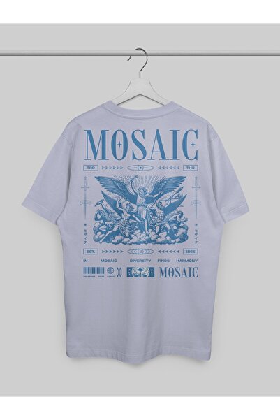 THREADCURRY Mosiac Harmony Relaxed Oversized Printed T-shirt for Men & Women