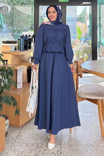 Tesettür Diyarı Gathered Detailed Skirt Shirt Hijab Suit