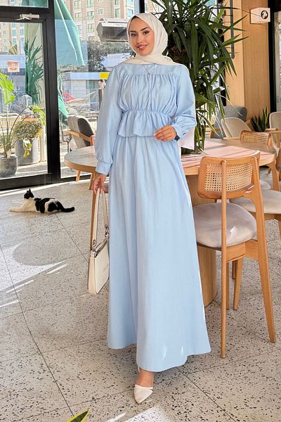 Tesettür Diyarı Gathered Detailed Skirt Shirt Hijab Suit