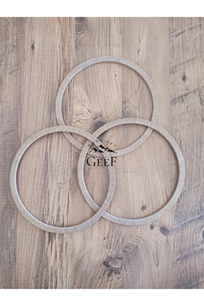 Geef Wood Art Ham Mdf Vidasız 26 Cm Çapında (8mm en) 3'lü Kasnak Seti Düş Kap...