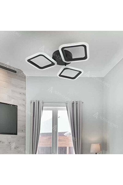 Alista Home Lustra LED PULSARIS 32 W, 3 Patrate, lumina Rece/Calda/Neutra, Negru