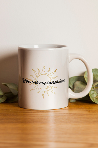 gavebutik كوب سيراميك مطبوع عليه عبارة "You Are My Sunshine" يمكن غسله في الغ...