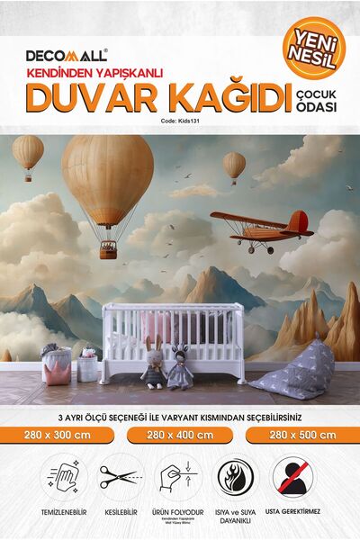 DECOMALL kids131 Yeni Nesil Kendinden Yapışkanlı Çocuk Odası Duvar Kağıdı Duv...