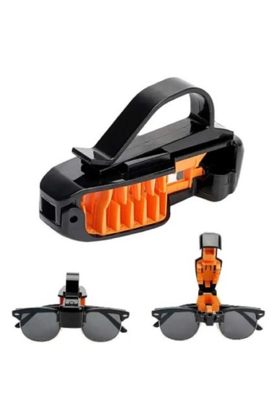 Generic Sunglasses Universal Clip Holder Black Orange – Car Sun Visor Glasses Organizer for All Vehicles