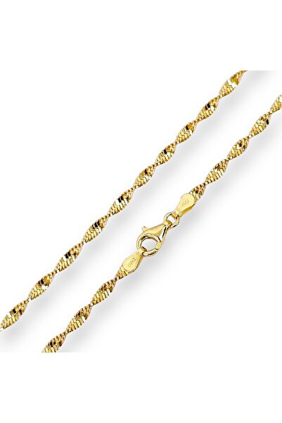 Yantra Silver 925 Ayar Gümüş 14 Ayar Renginde Singapur Zincir İtalyan Kolye