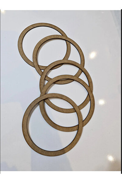 Geef Wood Art Ham Mdf Vidasız 23cm Çapında (1CM ENİNDE) 5'li Kasnak Seti