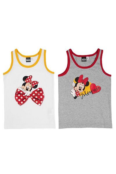Minnie Mouse Set of 2 girls' tops, white/gray, 122-128 cm, Minnie Mouse, Disney