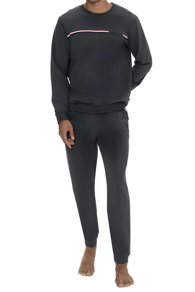 U.S. Polo Assn. Men's Long Sleeve Cotton Crew Neck Elastic Leg Pajama Set