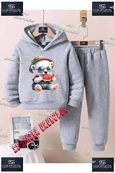 SS SİNSER Παιδικό Unisex Σετ Φόρμας με Κουκούλα και Ειδική Στάμπα "AYICK BEYA...