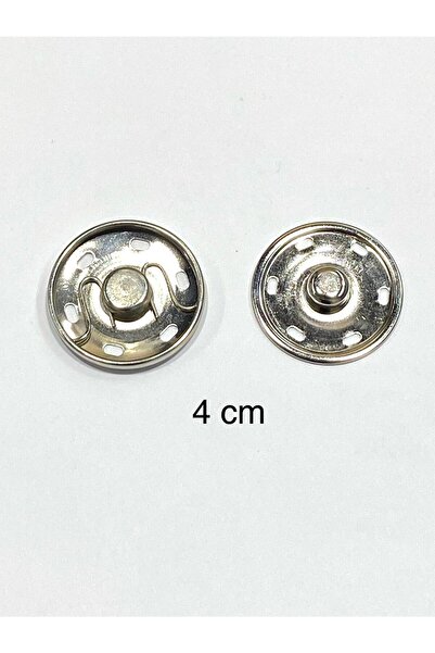 karantuhafiye Μεταλλικά κουμπώματα / Κουμπώματα για παλτό Ζακέτα Μεγάλου μεγέθους / Σετ 2 τεμαχίων / 4 εκ. / Ασημί