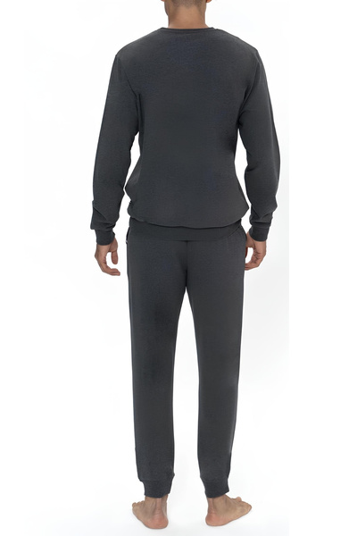 U.S. Polo Assn. Erkek Uzun Kollu Pamuklu Sıfır Yaka Lastikli Paça Pijama Takımı