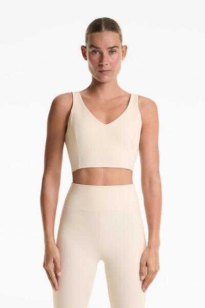 Oysho Waffle V-neck top