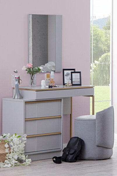 benim odam Elegant Makyaj Masası Puf Buz Gri