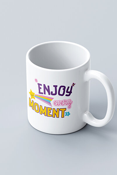 gavebutik ''Enjoy Every Moment'' Printed Gift Ceramic Mug Cup Machine Washable