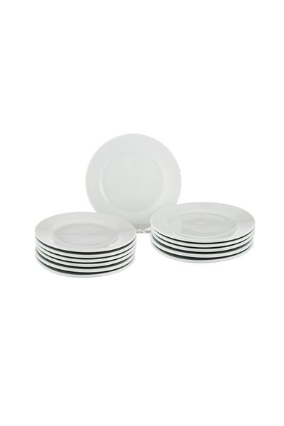 Dania Porcelain Plate Set, 12 Pieces, Multi-purpose for Serving, 15 cm