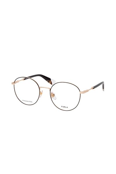 FURLA Women's eyeglasses frames VFU 639 0301, Metal, Gold, 53 mm