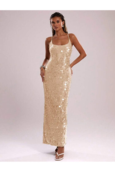 Noura KADIN PAYETLİ MAXİ ELBİSE