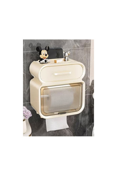 Raffine Multifunction Wall Mounted Tissue Box Toilet Paper Holder Tissue Dispenser Non Perforated