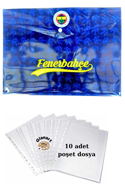 Glanart a4 boy çıt çıt ödev dosyası +10' lu poşet dosya lacivert