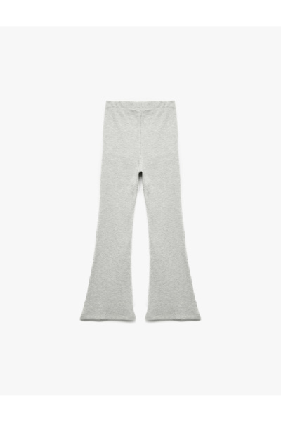 Koton Ribbed Spanish Leg Trousers with Elastic Waist
