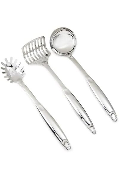 LiderGlobal . Essentials 18/10 Stainless Steel Pasta Spoon 33 cm 903970